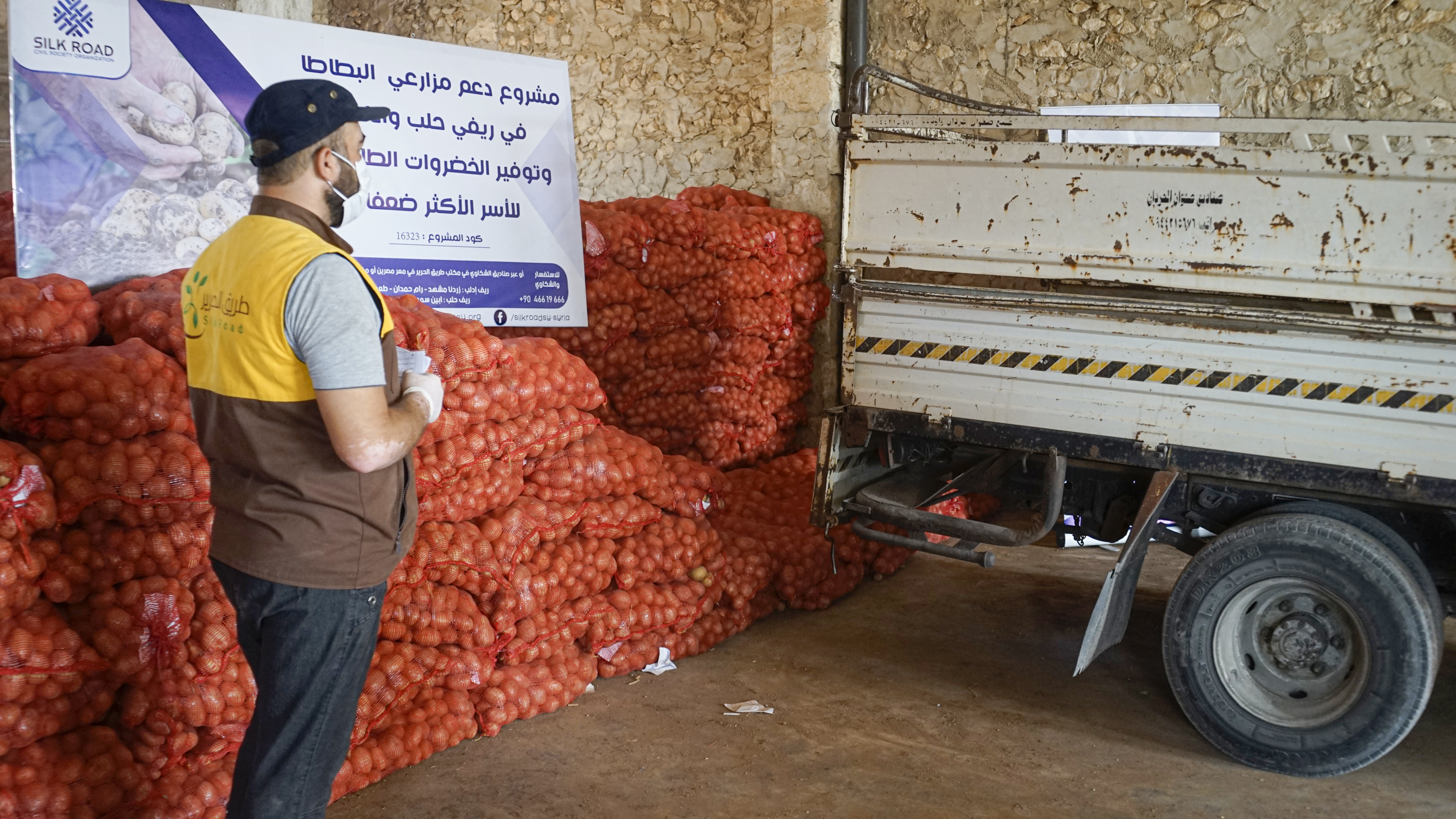 توزيع بذار البطاطا على المستفيدين ضمن  مشروع دعم مزارعي البطاطا و توفير الخضروات الطازجة للأسر الأكثر ضعفاً