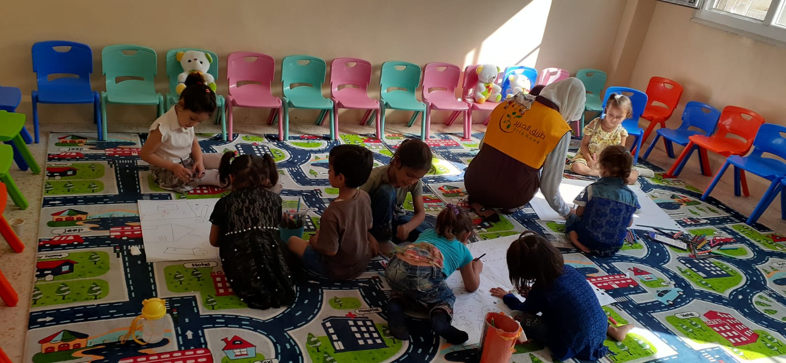 Providing recreational activities for children is one of the activities provided by the Protection Center within the project to support and empower women and youth, which is carried out by the #Silk_Road_Organization in the #Tal_Abyad